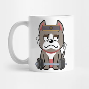 Cute grey dog is exercising Mug